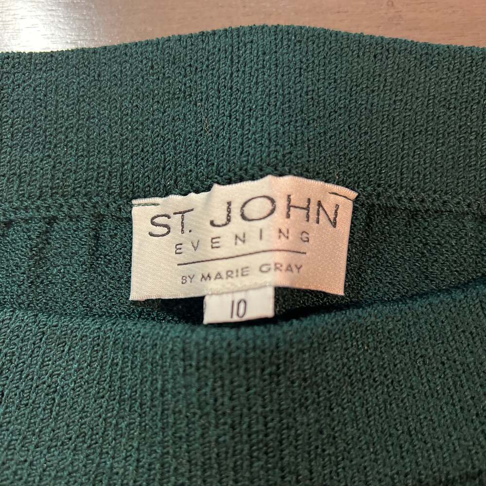 St. John Emerald Green Embellished Skirt Set - image 7